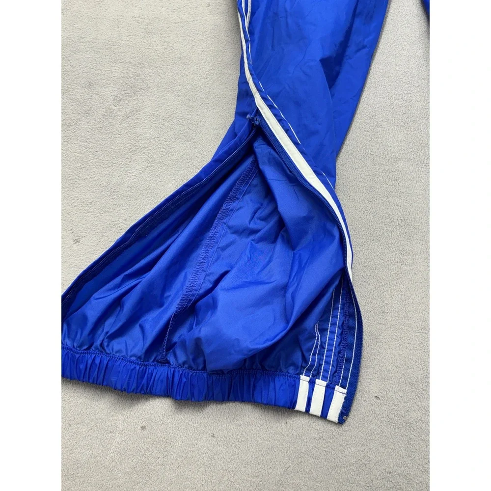 Vintage Adidas Nylon Track Pants Mens Small Blue White Stripe Windbreaker 90s